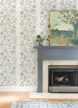 Teonna Light Grey by A-Street Prints Floral Stripe Wallpaper – A-Street Prints 4147-27400