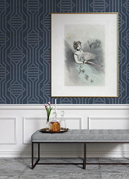 Essex Navy by A-Street Prints Geometric Wallpaper – A-Street Prints 4147-27402