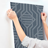 Essex Navy by A-Street Prints Geometric Wallpaper – A-Street Prints 4147-27402