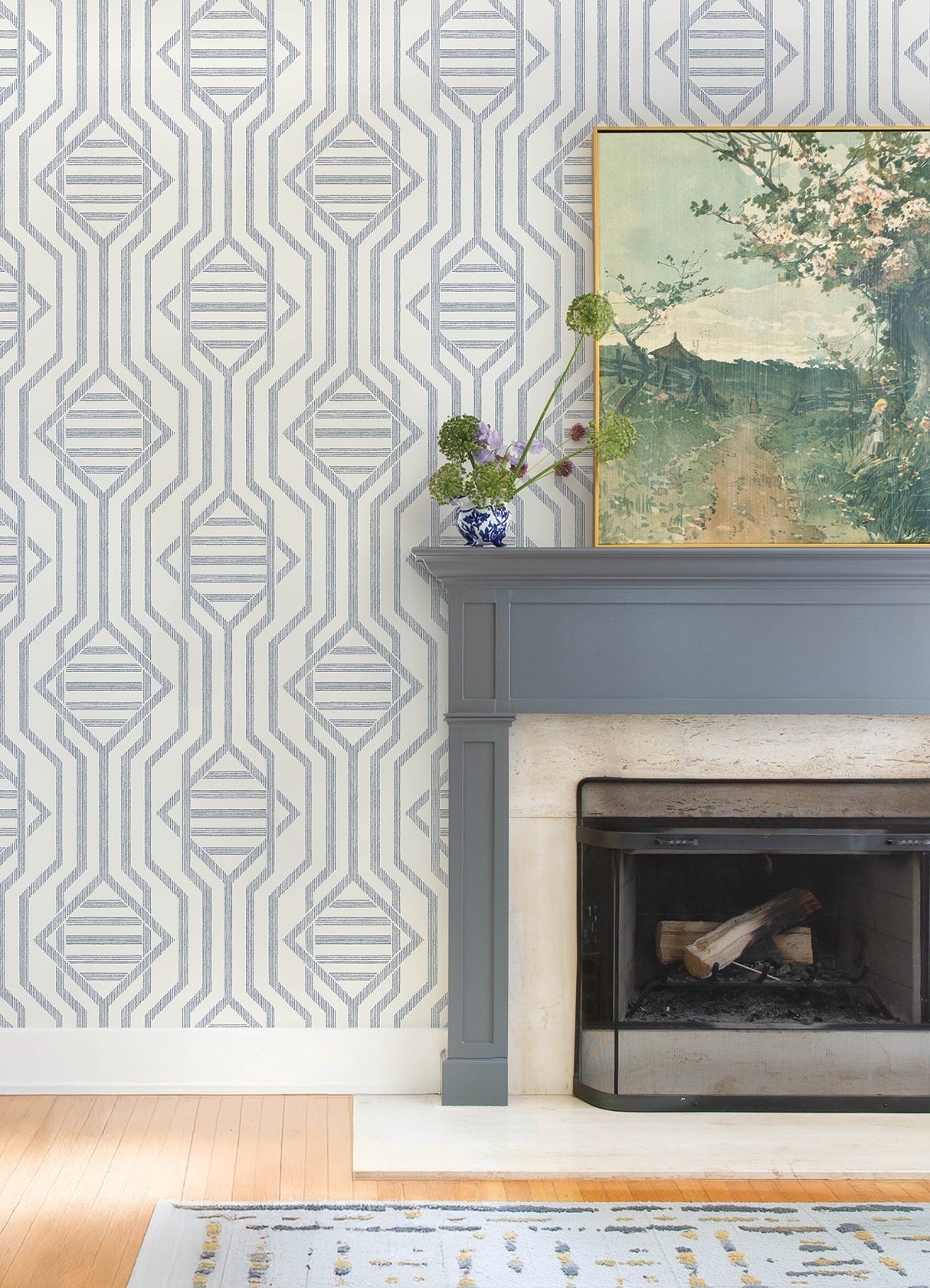 Essex Dark Blue by A-Street Prints Geometric Wallpaper – A-Street Prints 4147-27403