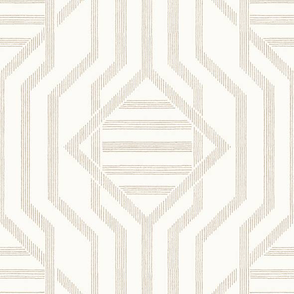 A-Street Prints Essex Wheat Geometric Wallpaper pattern 4147-27404