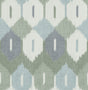 Abilene Sea Green Ikat Wallpaper pattern in greens, blues and greys