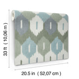 Abilene Sea Green by A-Street Prints Ikat Wallpaper- A-Street Prints 4147-27406