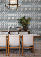 Abilene Denim by A-Street Prints Bohemian Geometric Ikat Wallpaper Roll, 20.5 in x 33 ft - A-Street Prints 4147-27407-Sample
