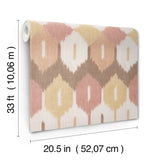 Abilene Apricot by A-Street Prints Ikat Wallpaper – A-Street Prints 4147-27408