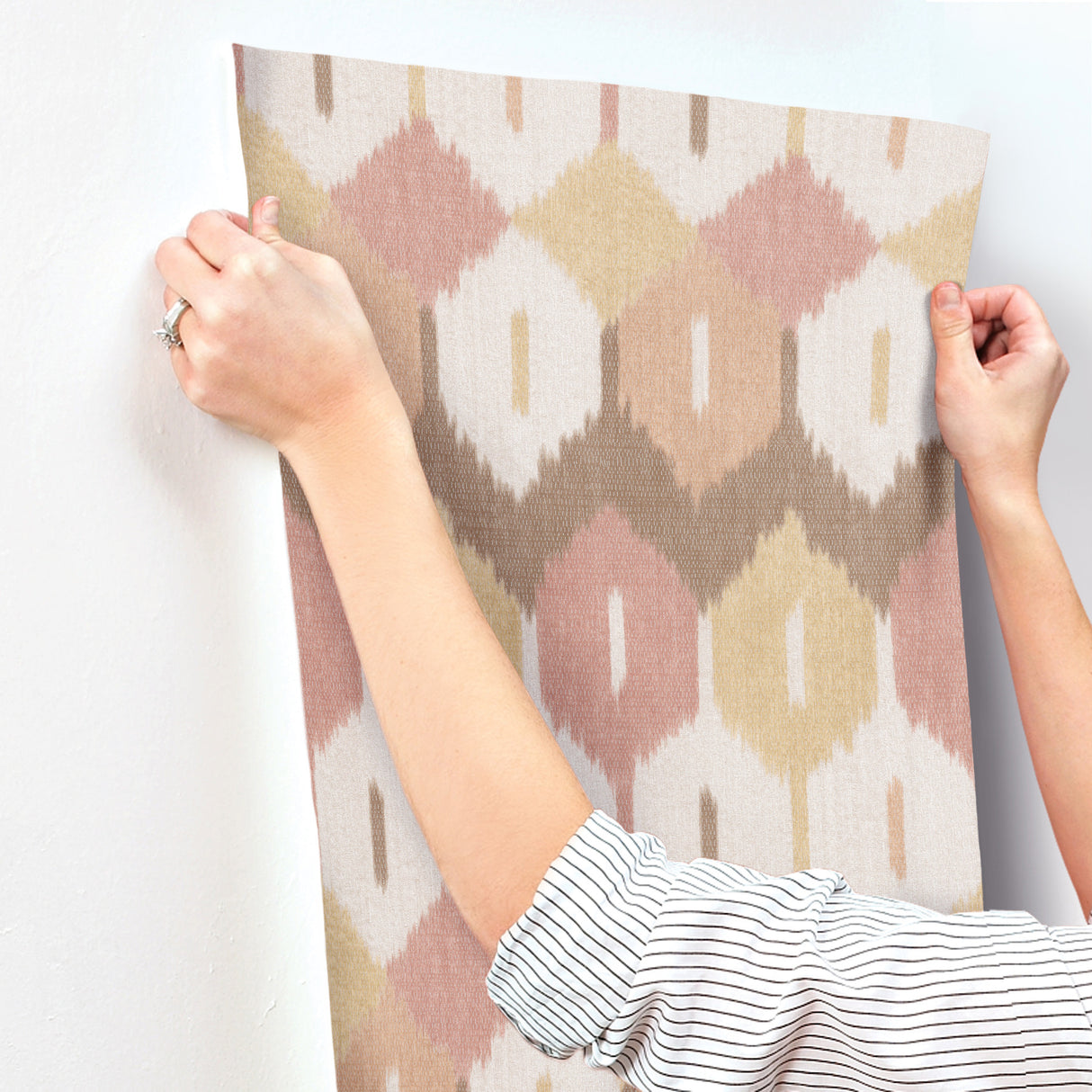 Abilene Apricot by A-Street Prints Ikat Wallpaper – A-Street Prints 4147-27408