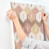 Abilene Apricot by A-Street Prints Ikat Wallpaper – A-Street Prints 4147-27408