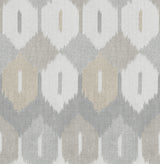 Abilene Neutral Ikat Wallpaper roll and pattern in greys and beige by A-Street Prints