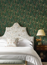 Linden Dark Green by A-Street Prints Jungle Canopy Wallpaper- A-Street Prints 4147-80008