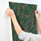 Linden Dark Green by A-Street Prints Jungle Canopy Wallpaper- A-Street Prints 4147-80008