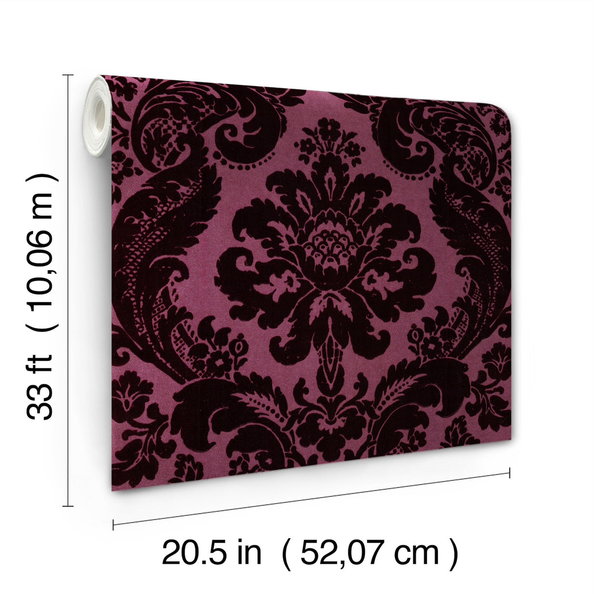 Shadow Merlot by A-Street Prints Flocked Damask Wallpaper – A-Street Prints 4147-87315