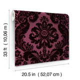 Shadow Merlot by A-Street Prints Flocked Damask Wallpaper – A-Street Prints 4147-87315