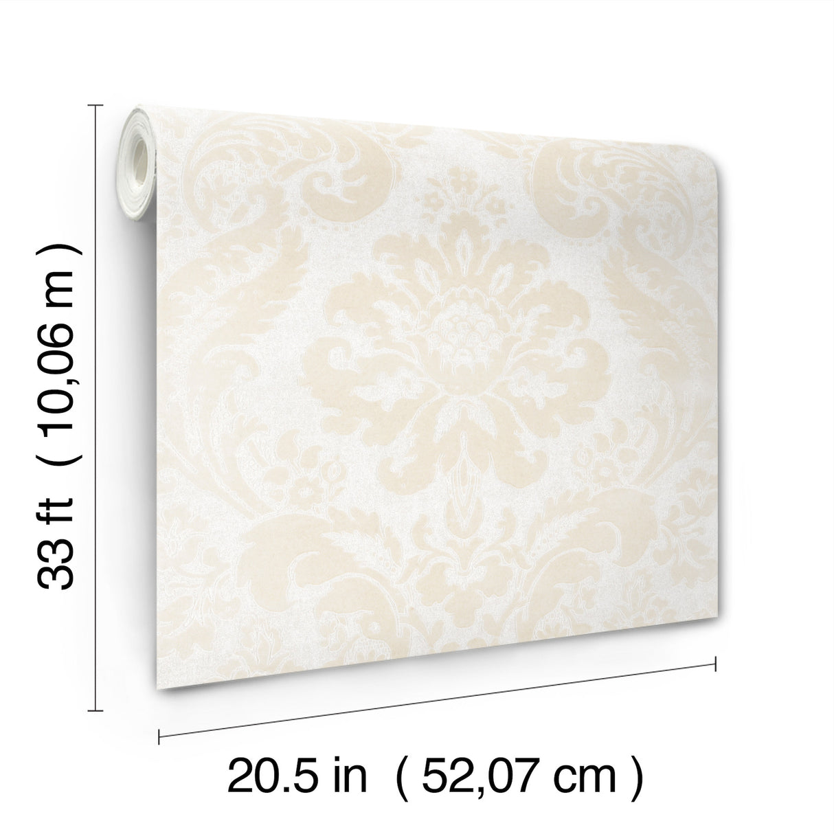 Shadow Cream by A-Street Prints Flocked Damask Wallpaper- A-Street Prints 4147-87390