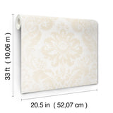 Shadow Cream by A-Street Prints Flocked Damask Wallpaper- A-Street Prints 4147-87390
