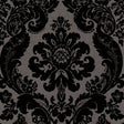 Shadow Black Flocked Damask Wallpaper – A-Street Prints