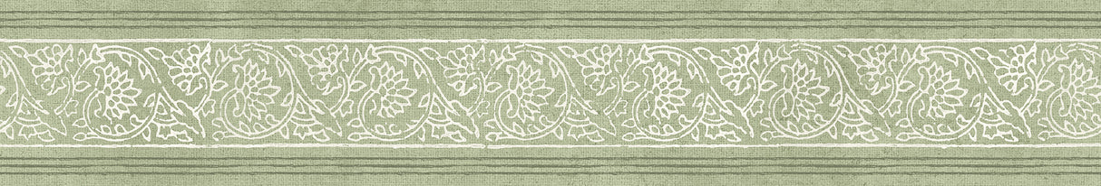 Carved Floral Green Trim Wall Border Green by Chesapeake - 4148-14501