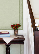 Carved Floral Green Trim Wall Border Green by Chesapeake Botanical Floral Non Woven Hybrid Unpasted Wallpaper Border - 4148-14501