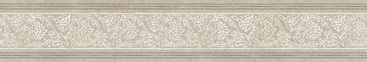Carved Floral Taupe Trim Wall Border by Chesapeake - 4148-14503