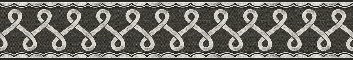 Scalloped Ribbon Black Trim Wall Border by Chesapeake - 4148-14504