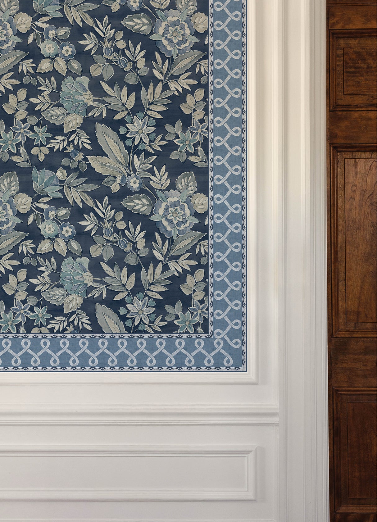 Scalloped Ribbon Blue Trim Wall Border by Chesapeake Non Woven Geometric Transitional Washable Wallpaper Border - 4148-14505