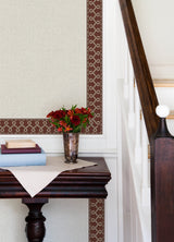 Scalloped Ribbon Red by Chesapeake Unpasted Non Woven Blend Washable Strippable Geometric Transitional Trim Wall Border 3.5 In x 15 Ft - 4148-14506