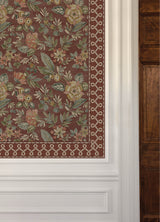 Scalloped Ribbon Red by Chesapeake Unpasted Non Woven Blend Washable Strippable Geometric Transitional Trim Wall Border 3.5 In x 15 Ft - 4148-14506