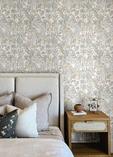 Goldfinch Neutral by Chesapeake Birds and Blooms Wallpaper – Brewster Home Fashions 4148-27411