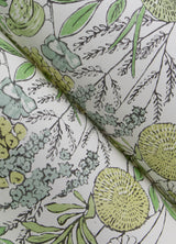 Goldfinch Green by Chesapeake Birds and Blooms Wallpaper – Brewster Home Fashions 4148-27412