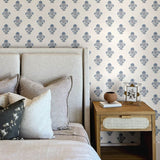 Hollyhock Blue by Chesapeake Floral Crest Wallpaper – Brewster Home Fashions 4148-27417