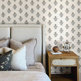 Hollyhock Black by Chesapeake Floral Crest Wallpaper- Brewster Home Fashions 4148-27418