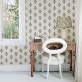 Hollyhock Black by Chesapeake Floral Crest Wallpaper- Brewster Home Fashions 4148-27418