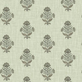 Hollyhock Green Floral Crest Wallpaper – 4148-27419