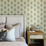 Hollyhock Green by Chesapeake Floral Crest Wallpaper- Brewster Home Fashions 4148-27419