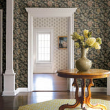 Begonia Black by Chesapeake Floral Trail Wallpaper – Brewster Home Fashions 4148-27421
