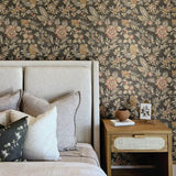 Begonia Black by Chesapeake Floral Trail Wallpaper – Brewster Home Fashions 4148-27421