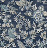 Begonia Indigo by Chesapeake PrintWorks 20.5 in x 33 ft Non Woven Floral Trail Wallpaper - Brewster Home Fashions 4148-27422-Sample
