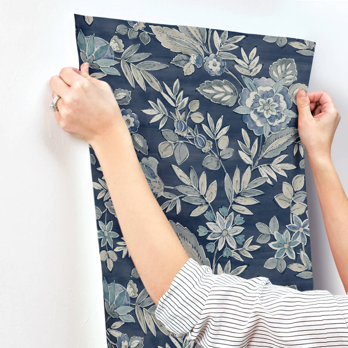 Begonia Indigo by Chesapeake Floral Trail Wallpaper- Brewster Home Fashions 4148-27422