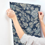 Begonia Indigo by Chesapeake Floral Trail Wallpaper- Brewster Home Fashions 4148-27422