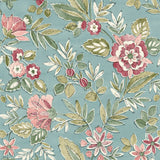 Begonia Teal Floral Trail Wallpaper by Chesapeake