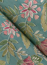 Begonia Teal by Chesapeake Floral Trail Wallpaper – Brewster Home Fashions 4148-27423