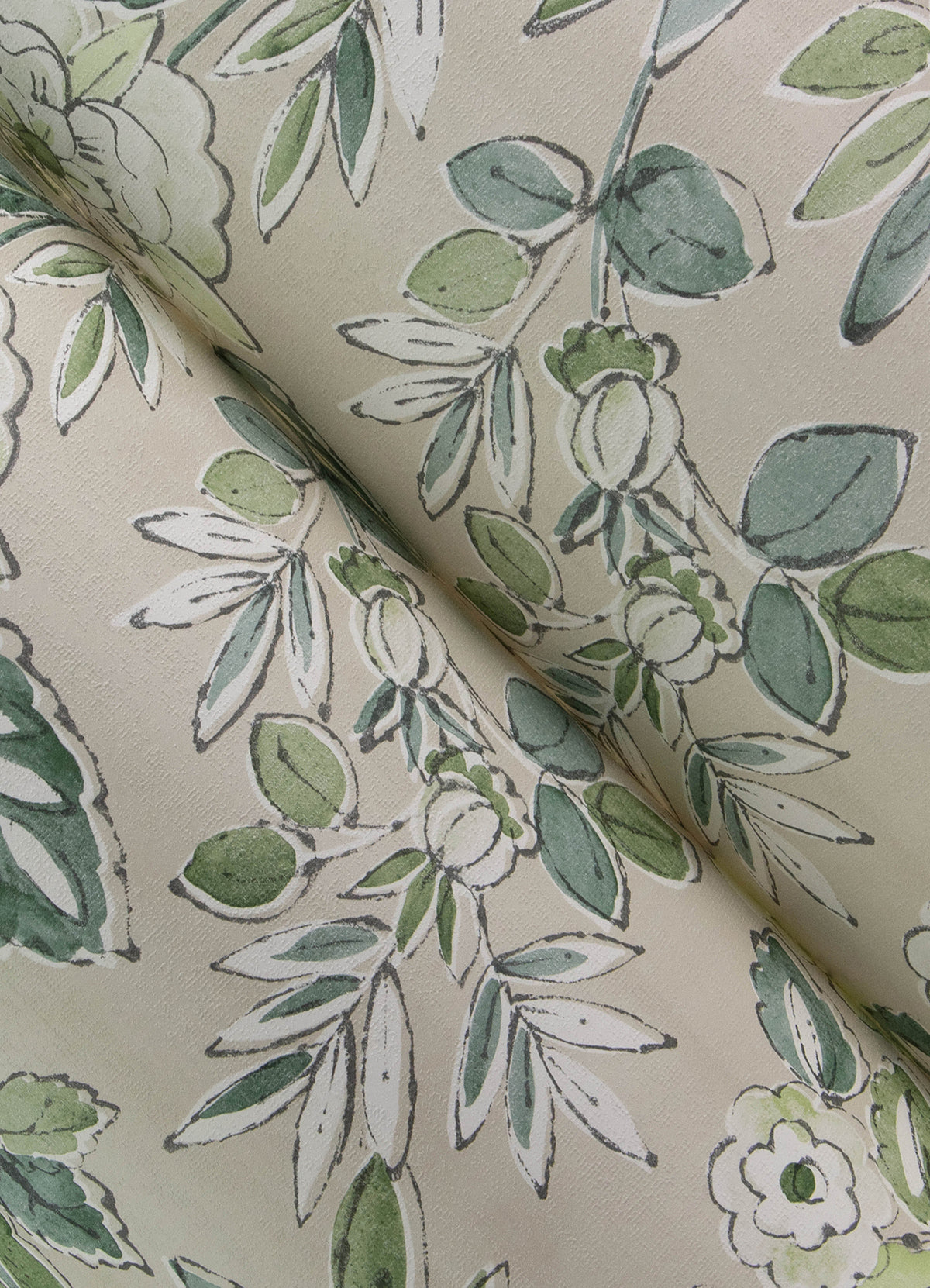 Begonia Sea Green by Chesapeake Floral Trail Wallpaper - Brewster 4148-27424-Sample