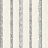 Mandevilla Black Vine Stripe Wallpaper by Chesapeake – vertical stripe with vine band on cream
