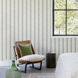 Mandevilla Aqua Vine Stripe by Chesapeake Wallpaper- Brewster Home Fashions 4148-27427