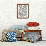 Adavu Dove by Chesapeake Damask Wallpaper – Brewster Home Fashions 4148-27437
