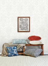 Adavu Dove by Chesapeake Damask Wallpaper - Brewster Home Fashions 4148-27437-Sample