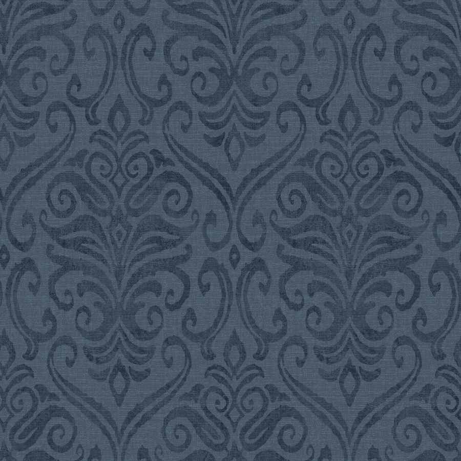 Adavu Blue Damask Wallpaper by Chesapeake