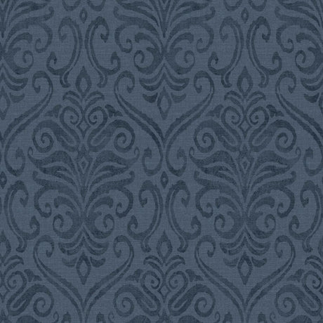 Adavu Blue Damask Wallpaper by Chesapeake
