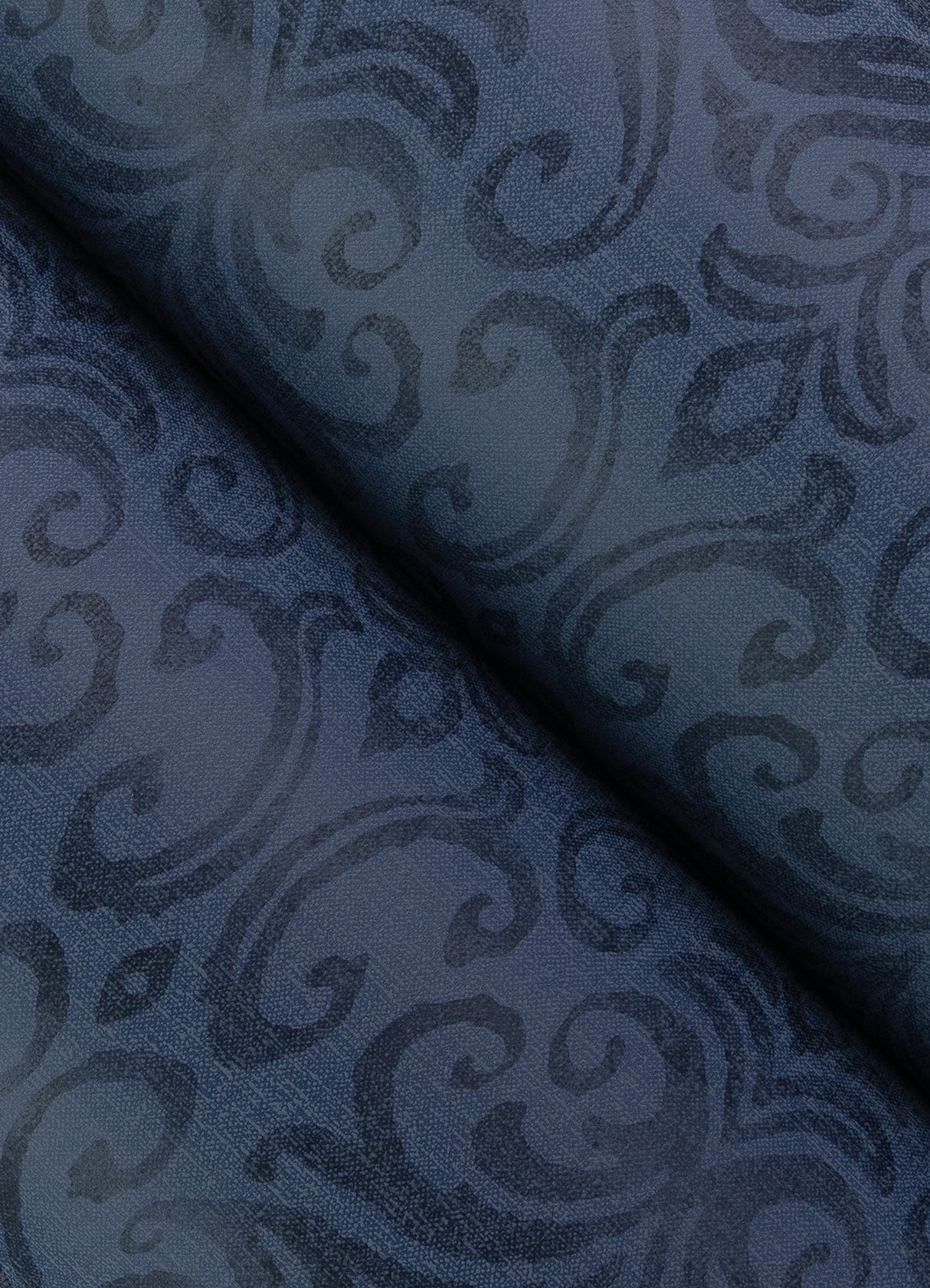 Adavu Blue by Chesapeake Textured Non Woven Damask Wallpaper - Brewster Home Fashions 4148-27438-Sample