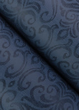 Adavu Blue by Chesapeake Textured Non Woven Damask Wallpaper - Brewster Home Fashions 4148-27438-Sample