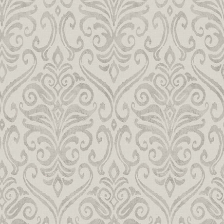 Adavu Grey Damask Wallpaper by Chesapeake – pattern close-up